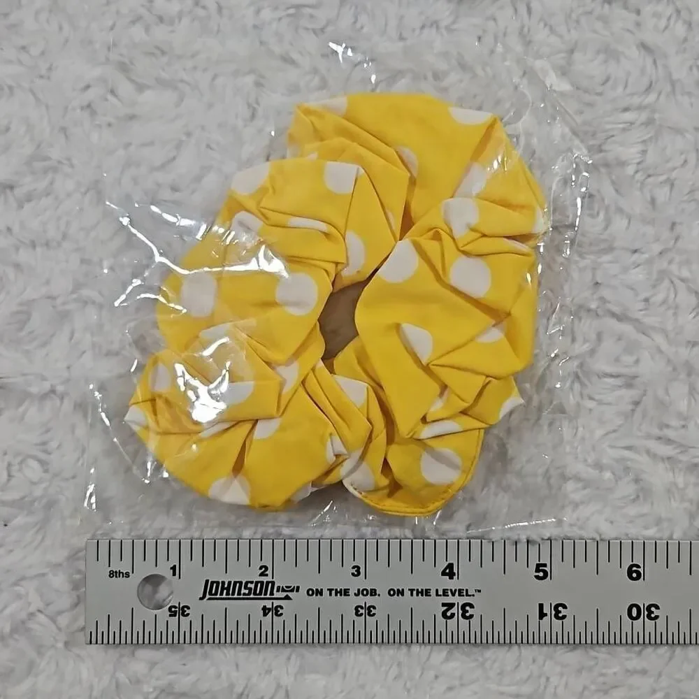 Lemlem NWOT Yellow and White Polka Dot Scrunchie Hair Tie